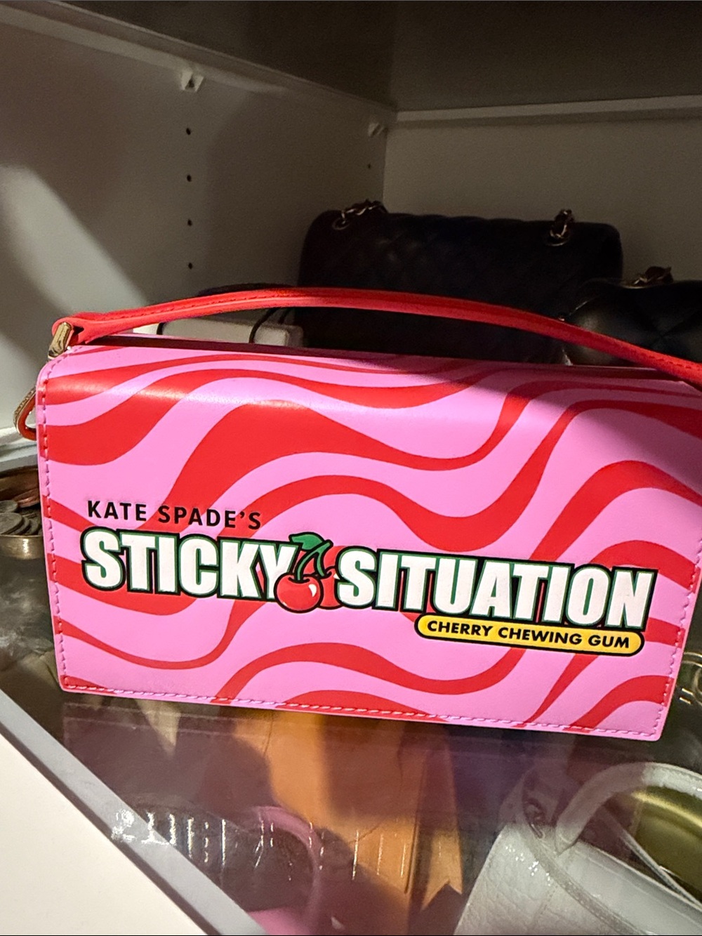 kate spade Pink and Red 'Sticky Situation' Cherry Mini Crossbody